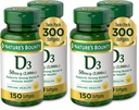 Nature's Bounty Vitamin D3, Supports Immune System and Bone Health, 50mcg, 150 Softgels (Pack of 4)