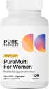 PureFormulas PureMulti für Frauen - Umfassendes Multivitamin für Frauen mit essentiellen Nährstoffen und Kräuter-Unterstützung Frauen Tägliche Multivitamine für Ernährungsunterstützung Non-GMO - 120 Kapseln