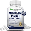 Premium Magnesium Glycinate 425mg - 180 Vegan Kapseln - Hilft mit Stress Relief, Schlaf, Muskelkrämpfe & Gesundes Herz |