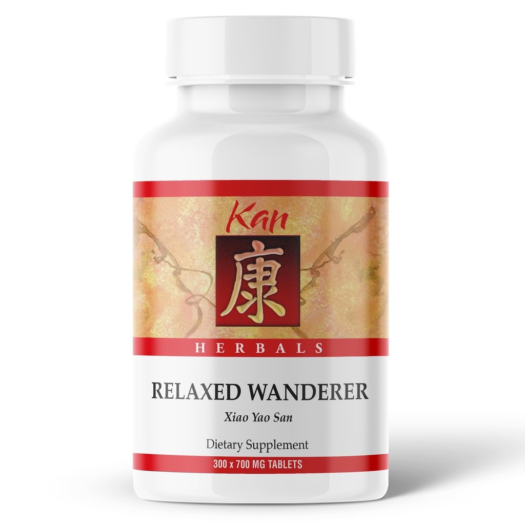 Kan Herbs Relaxed Wanderer Tablets – Traditional Chinese Herbal Blend with Dong Quai, White Peony & Bupleurum to Support Liver Qi Balance & Digestive Harmony, Xiao Yao San Formula, 300 Tablets