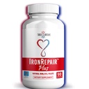 Iron Repair Plus Natural Iron Supplement Methyl B-12 & Folate, 90 Capsules | Best absorption, gentle on stomach, Monash Low FODMAP, supports raise Hemoglobin & Ferritin for women, teens & pregnancy