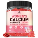 Calcium Gummies for Women，Calcium Citrate 1200 mg with Vitamin D3, K2, B12, Magnesium, Zinc & Boron, Immune Support, Calcium Supplement for Women, Vegan, Sugar-Free, 60 Count
