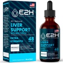 Liver Cleanse Detox & Repair - pflanzliche Leber Unterstützung Milchdistel Supplement - Silymarin Milchdistel Ergänzungen mit Dandelion Root, Chanca Piedra, Turmeric Root & Artichoke Extract - 2 Fl Oz von E2H