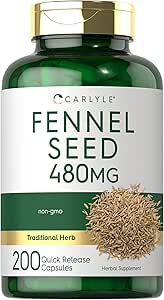 Carlyle Fennel Seed 480mg | 200 Kapseln | Kräuterergänzung | Non-GMO