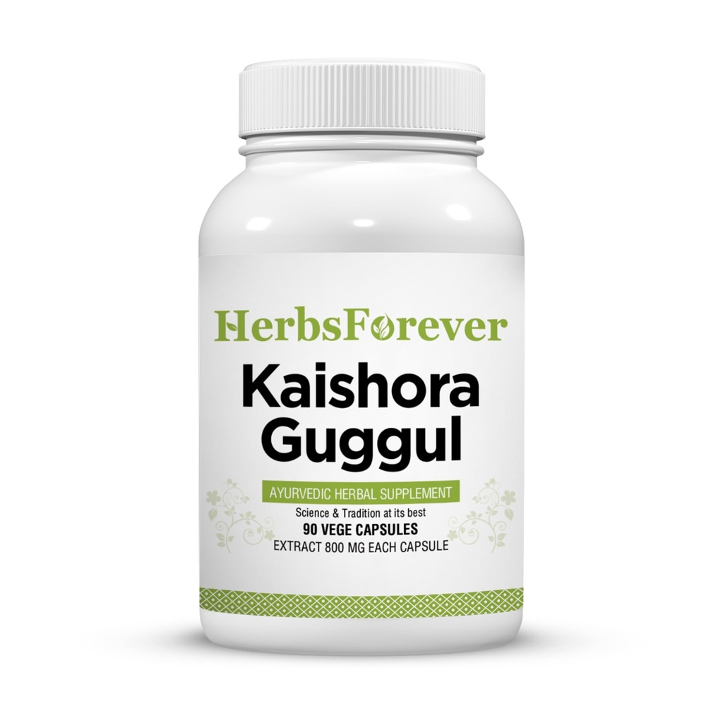 Kaishora Guggul Capsules | Traditional Ayurvedic Herbal Blend | Supports Natural Detox, Joint Flexibility & Skin Wellness | 90 Vegetarian Capsules