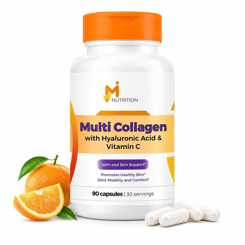 Merigold Collagen Peptides with Hyaluronic Acid & Vitamin C - 90 Capsules | Hair, Skin, Nails & Joint Support for Women & Men
