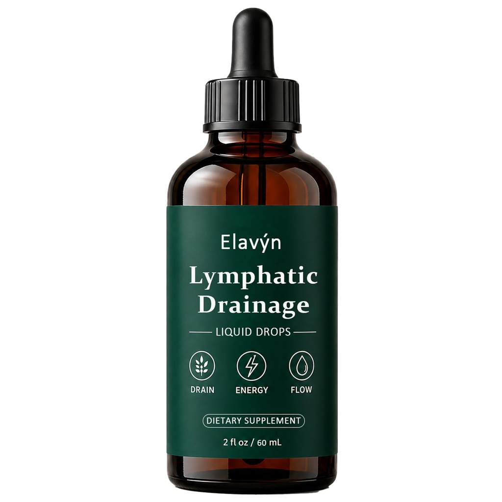 Elavyn Lymphatic Drainage Drops, Herbal Liquid Blend with Astragalus Root, Red Clover, Echinacea & Burdock Root, 2 fl oz