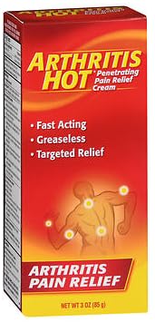 Arthritis Hot Penetrating Pain Relief Creme 3 oz., Fast Acting Creme with Menthol 10% (Pack of 8)