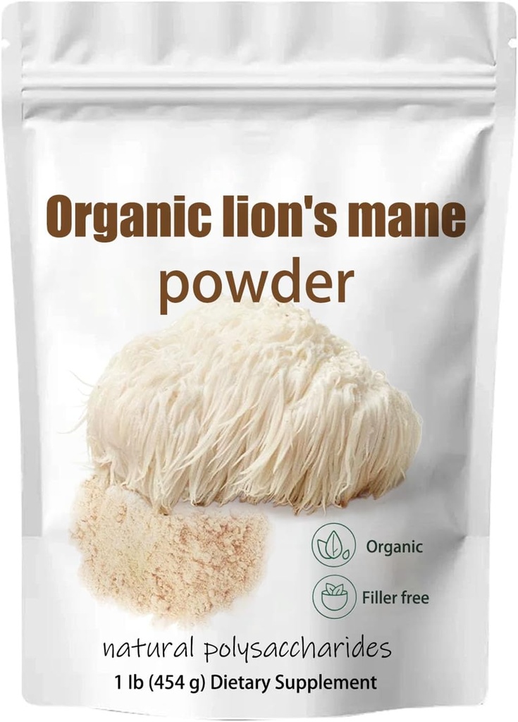 Bio Lion's Mane Mushroom Powder- Lions Mane Mushroom Supplement Extrakt Pulver
