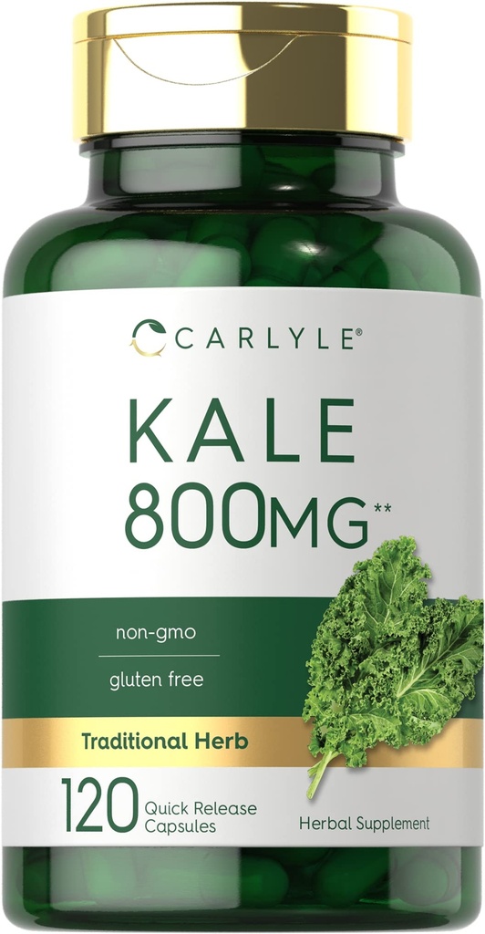 Carlyle Kale Supplement | 120 Capsules | Herbal Leaf Extract Formula | Non-GMO & Gluten Free