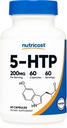 Nutricost 5-HTP 200mg, 60 Vegetarische Kapseln (5-Hydroxytryptophan) - Nicht-GVO & Glutenfrei