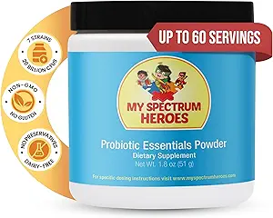 My Spectrum Heroes Probiotic for Kids - Hilft Bowel Regularity, Digestion & Micronutrient Absorption, Halten Gastrointestinal Balance, Kinder Gut Gesundheit und Verdauung - 1.8oz (51g Pulver)