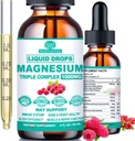 Triple Magnesium Complex, 500mg Magnesium Glycinat, Citrat & Malat w. Vitamin D3 K2, Chelat Formen hohe Absorption, flüssiges Magnesium Complex w/B6 Zink für Knochen, Schlaf, Herz, Energie Nerve