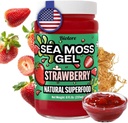 Biolore Erdbeer Meer Moss Gel Made in USA Raw Wildcrafted Irish Seamoss, Essential Vitamins, Trace Minerals, Vegan Superfood, Trial Size 8 Fl Oz (Pack von 1)