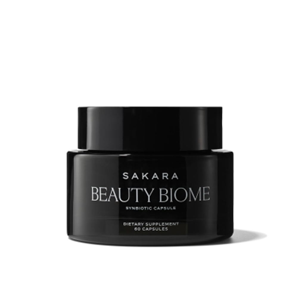 SAKARA Beauty Biome Skin Probiotic - Clear, Radiant Skin & Gut, 60 Ct | Skin Probiotic Supplement, Probiotics for Women, Gut Skin Health Capsules, Prebiotic and Probiotic Capsules, Non GMO Wellness