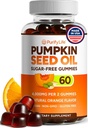 Zuckerfreie Kürbis Seed Öl Gummi (4.000mg/servierend) Kürbis Seed Öl für Haarwachstum, jugendliche Haut, Prostata Gesundheit, Immun- & Urinary Tract Unterstützung-Natural Quelle von essentiellen Fettsäuren-60 Kauen