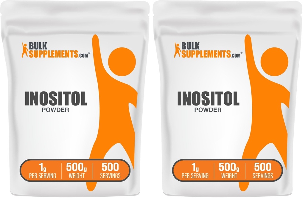 BulkSupplements.com Inositol Powder - Inositol Supplement, Vitamin B8 Supplement - Unflavored & Gluten Free, 1g per Serving, 500g (1.1 lbs) (Pack of 2)