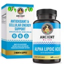 Antike Bliss Alpha-Liposäure-Ergänzung, Antioxidans und Energie-Unterstützung, ALA-Ergänzung mit Bioperin, keine Gluten und Soja, 600mg pro Servierung, 60 Vegan-Kapseln