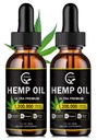 (2-Pack) High Potency Hemp Oil - Maximum Strength, Immune System Support, Focus Calm, Relaxation, Mood, Pure Extract, Organic, Vegan, Gluten-Free
