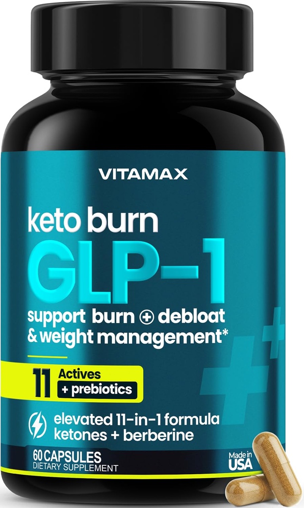 Advanced GLP-1 Support Supplement for Weight Loss & Fat Burner for Women & Men – Ketone Metabolism Support with BHB Ketones, ACV, Berberine, Polyphenols & Prebiotics for Appetite, Digestion & Cravings
