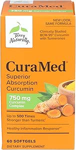 Terry Natürlich CuraMed 750 mg - 60 Softgels - Überlegene Absorption BCM-95 Curcumin Supplement, fördert gesunde Entzündungsreaktion - Nicht-GVO, Glutenfrei, Halal - 60 Portionen