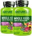 NATURELO Whole Food Multivitamin with Extra Hair, Skin & Nails Support - Beauty Blend with Hyaluronic Acid & Grape Seed - High Potency Biotin, Vitamin C, & Glutathione, 60 Vegan Capsules (Pack of 2)