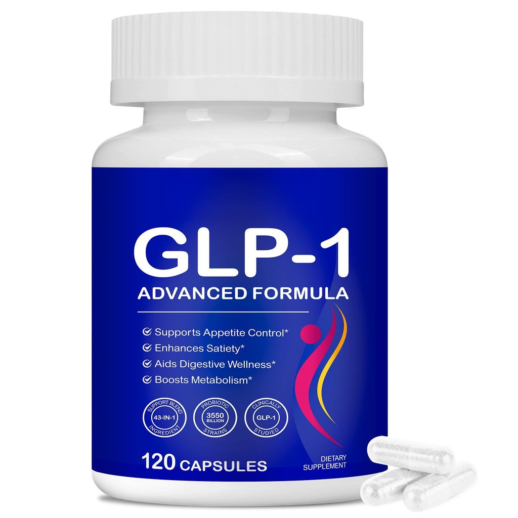GLP 1 Supplement, 120 Capsules GLP-1 Probiotic for Appetite Regulate & Gut Health, Reduce Hunger & Cravings for Digestive, Promote GLP-1 Production & Support Weight Management, Vegan for Women & Men