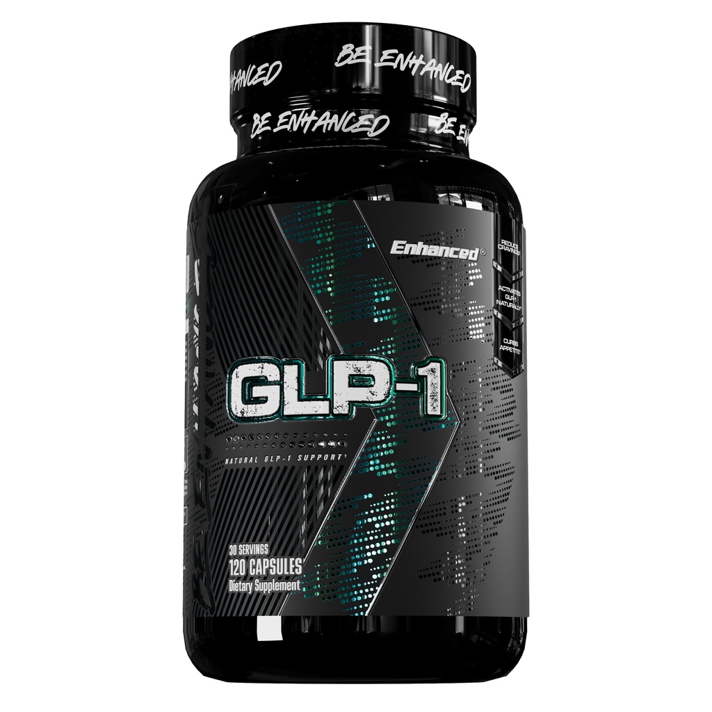 Enhanced Labs GLP-1 Support Supplement - 8-in-1 Natural Appetite Control & Weight Management for Men & Women - with Akkermansia, Sukré, Glucomannan & Gymnema for Gut Health & Cravings - 120 Cap