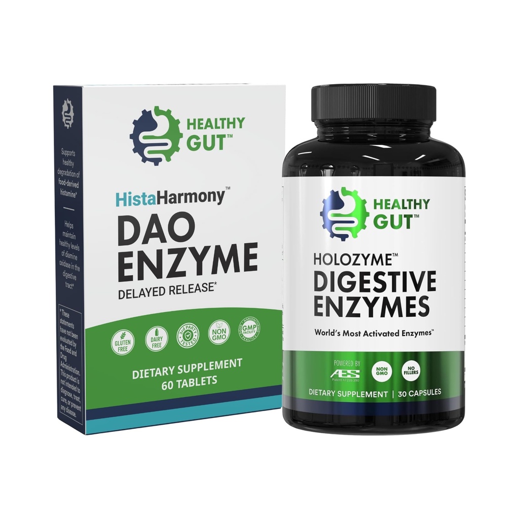 Healthy Gut HistaHarmony, 60 Tablets, and HoloZyme Digestive Enzymes, 30 Capsules