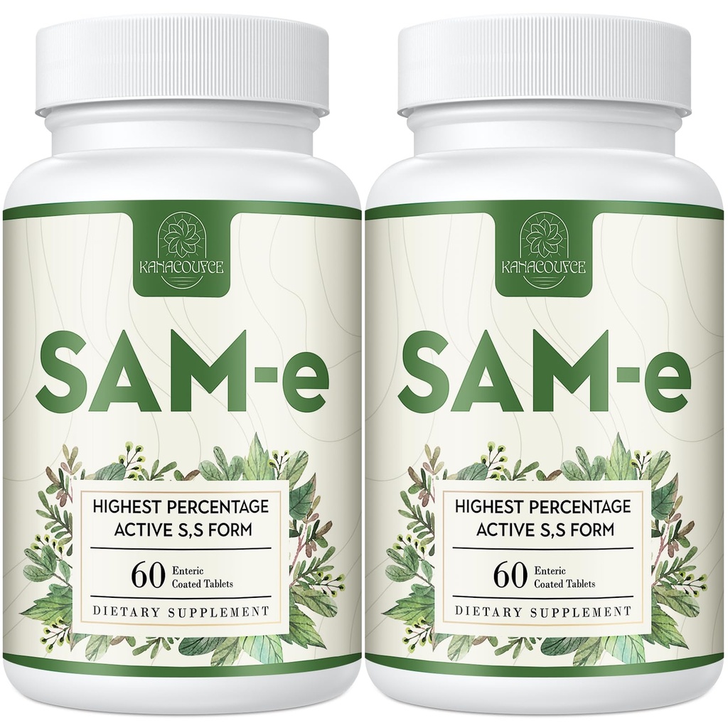 1100mg SAM-e (S-Adenosyl-L-Methionine), SAM e Supplement for Mood, Joint & Liver, Highest Concentration of Active S,S Form Same, Vegan, 120 Tablets, 120 Days Supply
