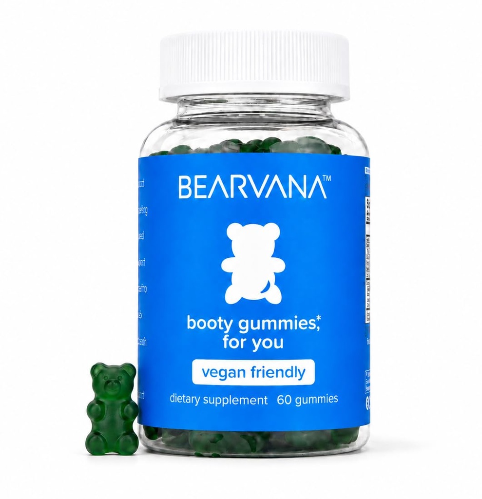 BEARVANA Pfirsich Unterstützung Gummi für Frauen | Kräuterergänzung mit 9 Botanicals einschließlich Maca Root, Fenugreek & Ginger | Essential Vitamins | Berry Flavor | 60 Gummis