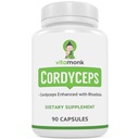 VitaMonk Cordyceps Mushroom Capsules mit Rhodiola, 2 Gramm Cordyceps Mushroom Verbessert mit Rhodiola - Boost Energy, Fight Stress, Enhance Performance, Non-GMO - 2000mg - 90 Caps