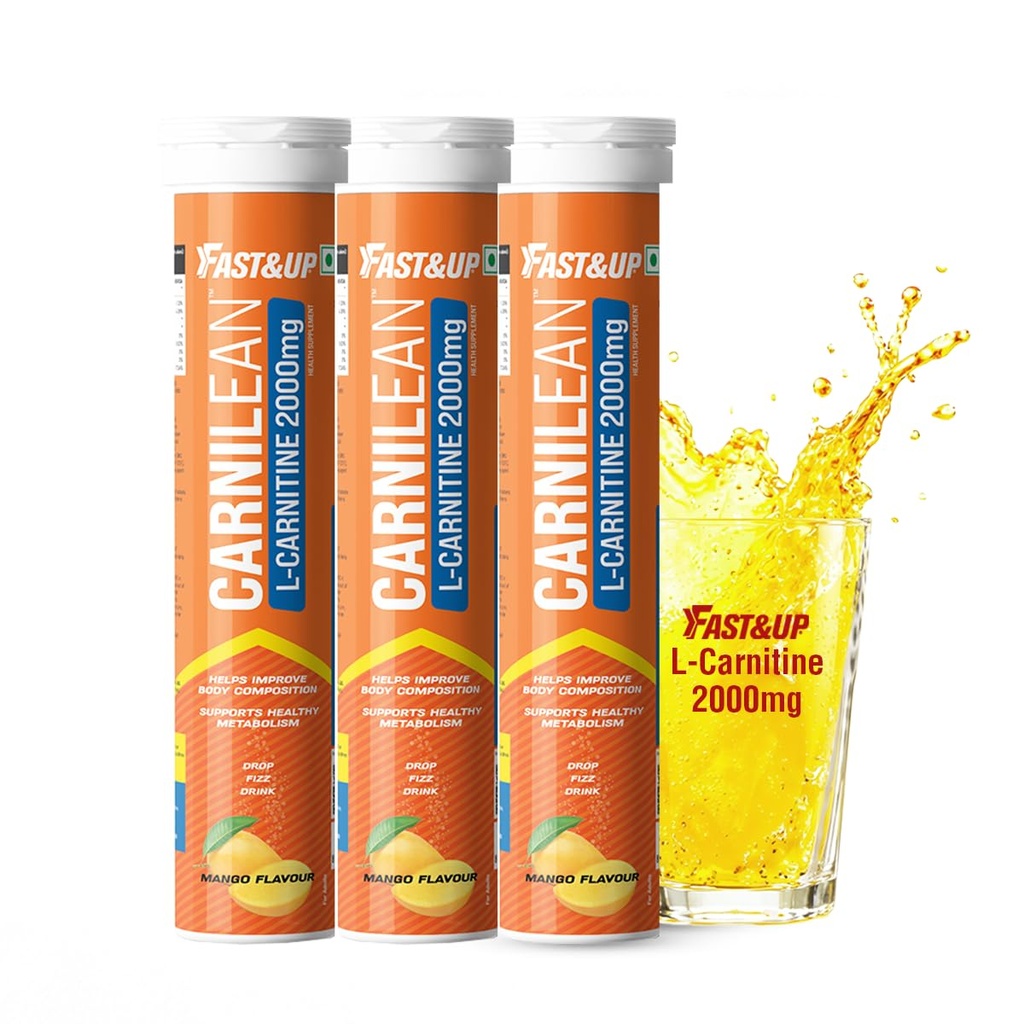 FAST&UP L-Carnitine 2000mg|Supports Weight Loss & Fat Burn|Mango|Pack of 3