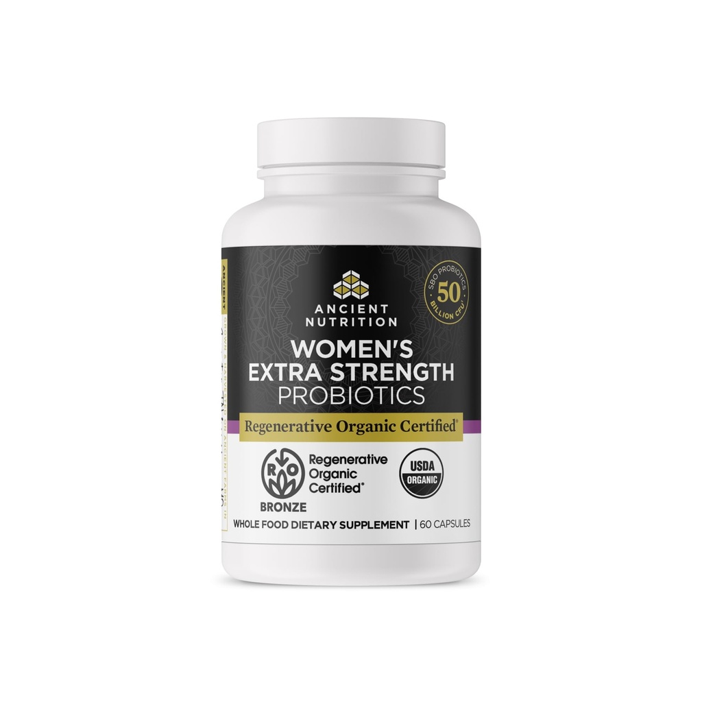 Antike Ernährung Regenerative Bio-zertifizierte Probiotika für Frauen, Probiotika Frauen Extrastärke, Gesunde Verdauung und Immunsystem Funktion Unterstützung, 25 Billion CFUs* Pro Serviving, 60 Count