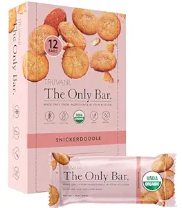 Truvani Plant Based Snack Bars | Snickerdoodle 12 Pack | 5g Protein | USDA Organic and Vegan | Die einzige Bar | Dairy, Soy und Gluten Free | Individuell Wrapped