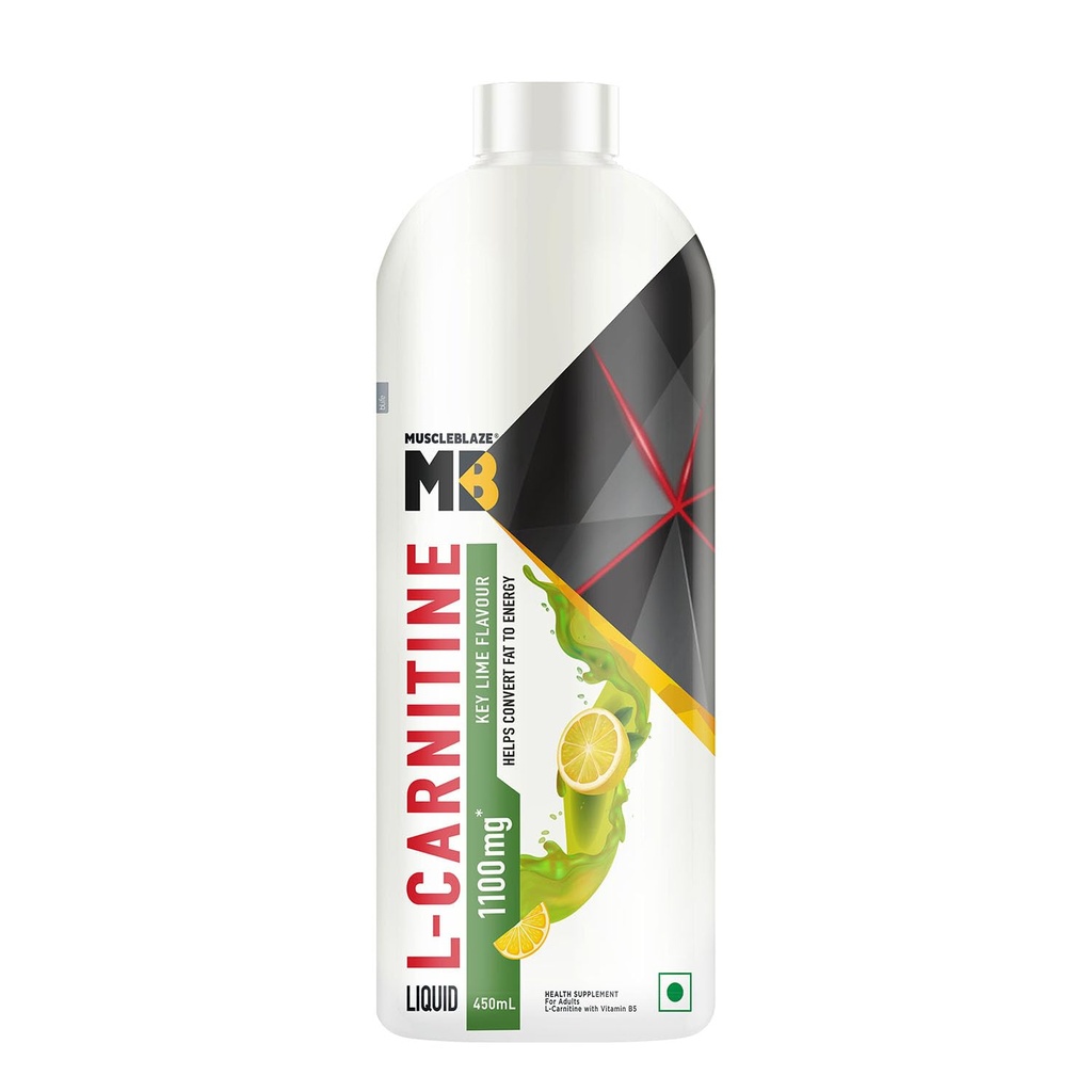 MuscleBlaze Liquid L-Carnitine 1100mg, Key Lime, 450ml