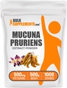 BulkSupplements.com Mucuna Pruriens Extract Powder - Mucuna Pruriens Supplements, Herbal Supplement - Vegan & Gluten Free, 500mg per Serving, 500g (1.1 lbs) (Pack of 1)