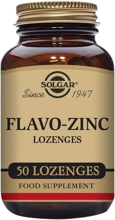 Solgar Flavo-Zinc Lozenge, 50 Count - Great-Tasting Lemon Lime Flavor - Antioxidant, Immunsystem Gesundheit - Hochabsorbierbar, löst schnell - Vegan, Glutenfrei, Dairy Free, Kosher - 50 Servierungen