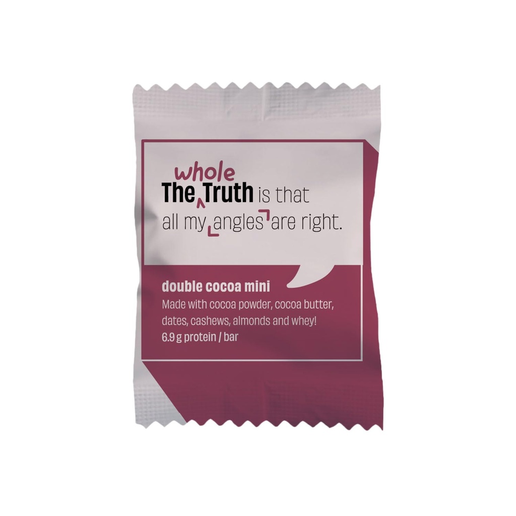 The Whole Truth - Mini Protein Bars - Double Cocoa | Pack of 8 | 8 x 27g | All Natural