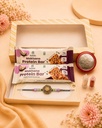 Benefic Rakhi Gift Set with 1 Special Rakhi, 1 Silver Plated Coin, 2 Makhana Protein Bars, 1- Roli & Akshat | Best Gift Set for Rakhi (No. 15)