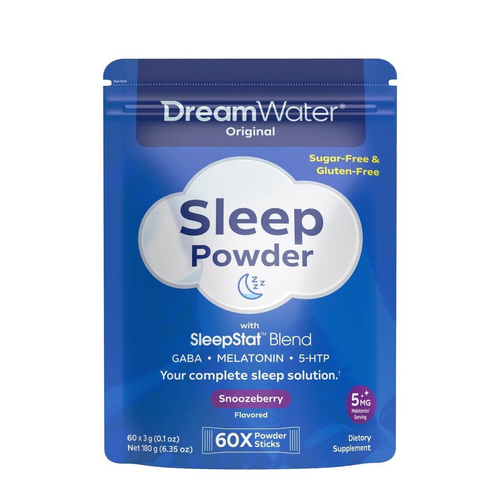 Traum Wasser Schlafhilfe, Pulver; GABA, MELATONIN, 5-HTP, Snoozeberry, 60 Count