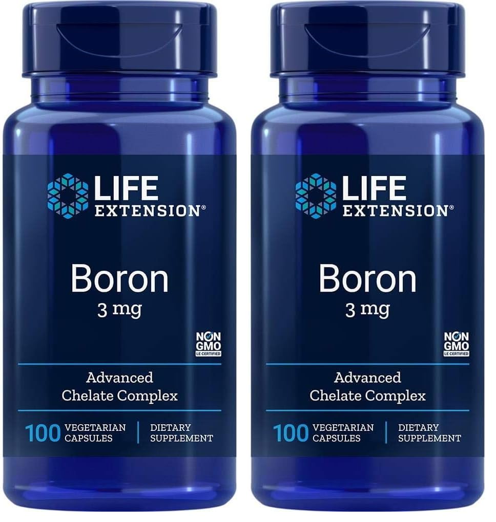 Lebensverlängerung Boron 3 Mg 100 Vegetarische Kapseln (Pack von 2)