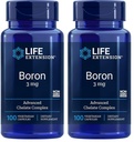 Life Extension Boron 3 mg, Vitamin B2, Supports Healthy Bones, Optimal Bone Metabolism, Immune Function, Nervous System Health, Gluten Free, Non-GMO, Vegetarian, 100 Capsules (Pack of 2)