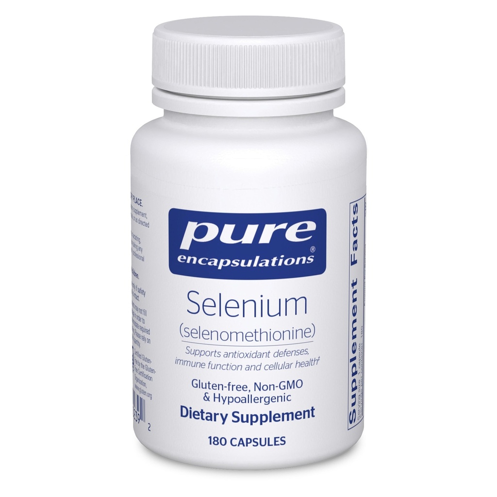 Reine Kapseln Selen - 200 mcg - für gesunde zelluläre Funktion, Immunsystem & Antioxidantien - Mineralische Beilage - Vegan & Glutenfrei - 180 Kapseln
