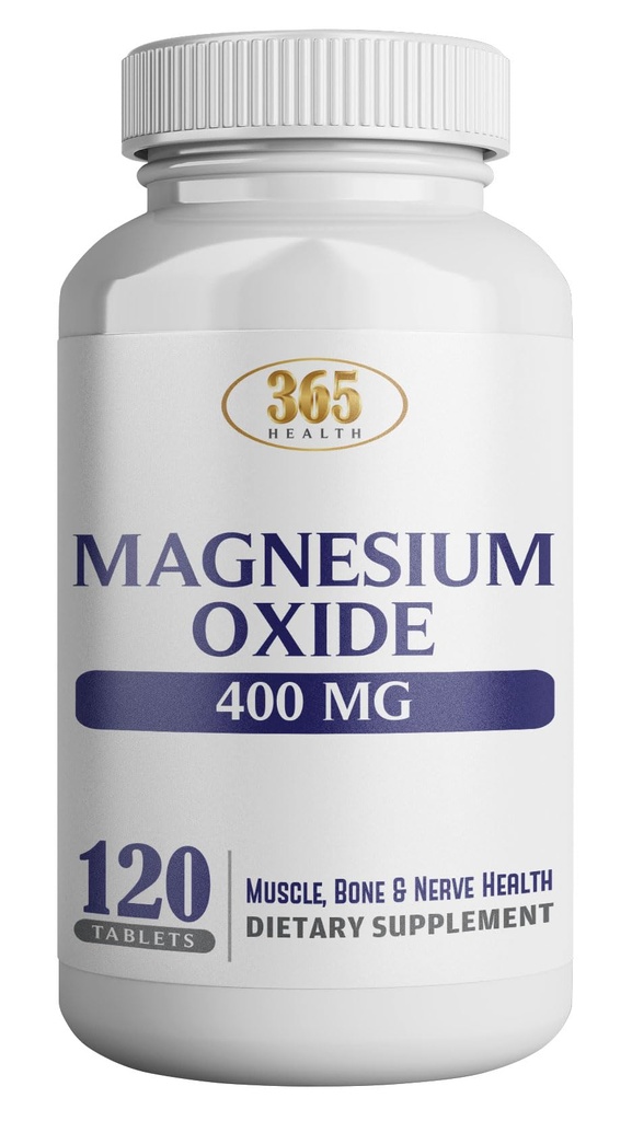Magnesium 400mg [High Potency] Supplement – Magnesiumoxid für Immununterstützung, Muskelrückgewinnung, Leg Cramps und Relaxation 120 Tablets-USA Made