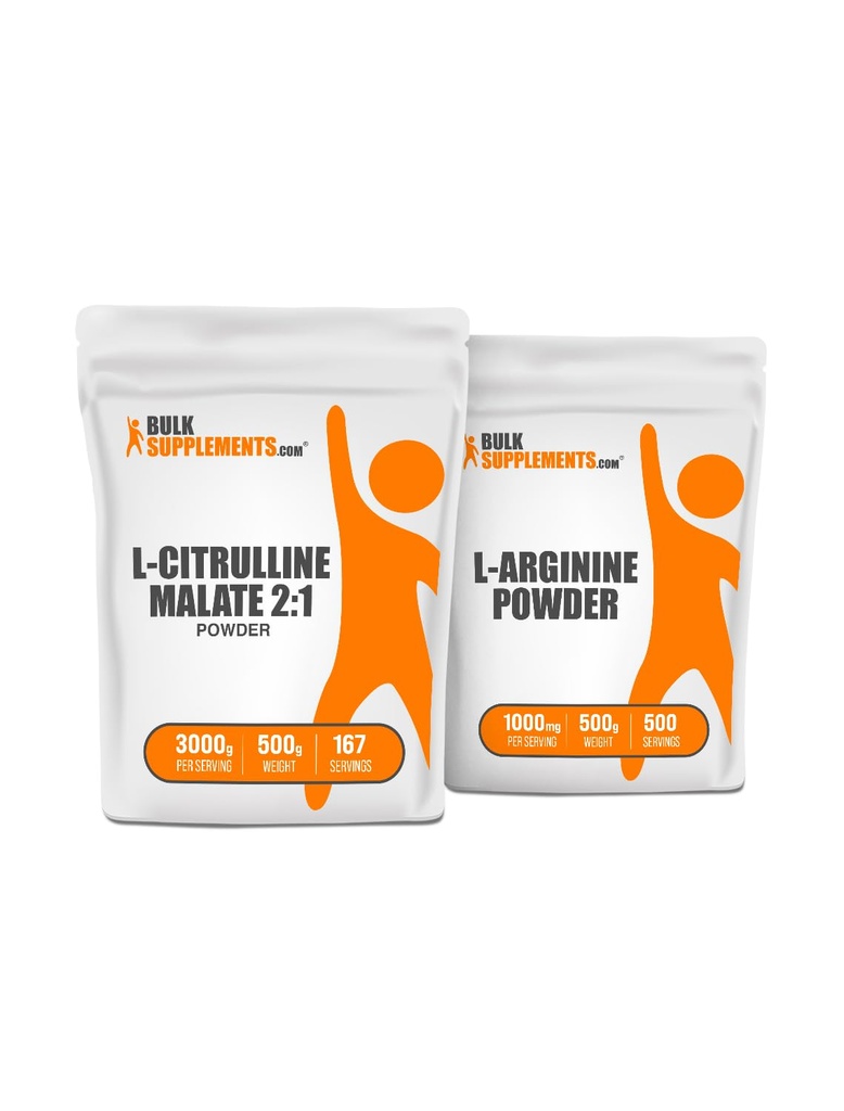 BulkSupplements Citrulline Malate 2:1 500g + L-Arginin 500g Bundle
