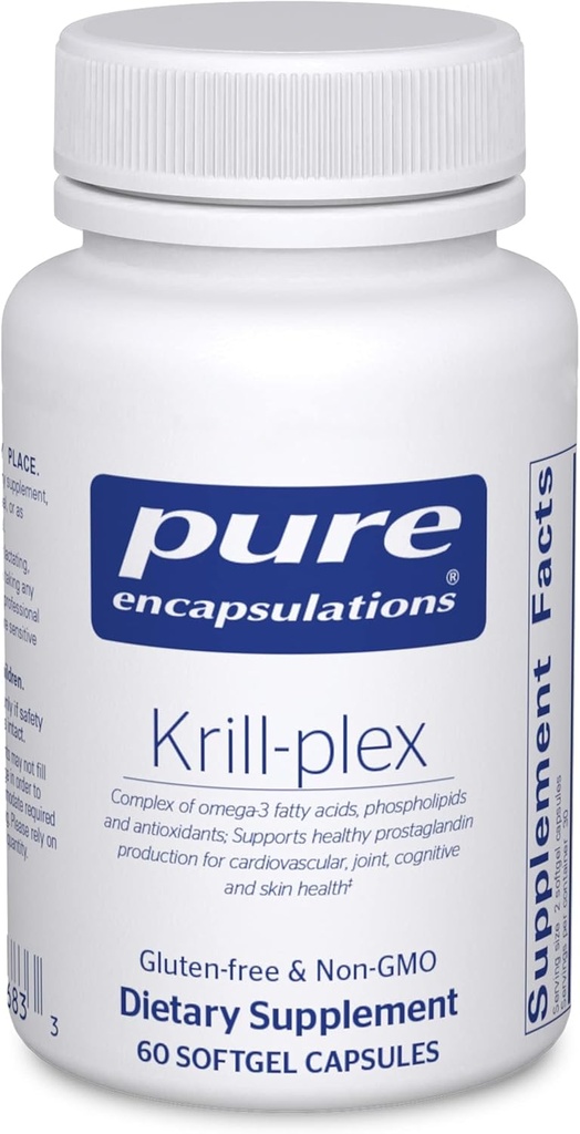 Reine Kapseln Krill-Plex | Unterstützt Menstruationskomfort, Herzgesundheit, Gelenkunterstützung, kognitive Funktion und Hautgesundheit | 60 Softgel Kapseln