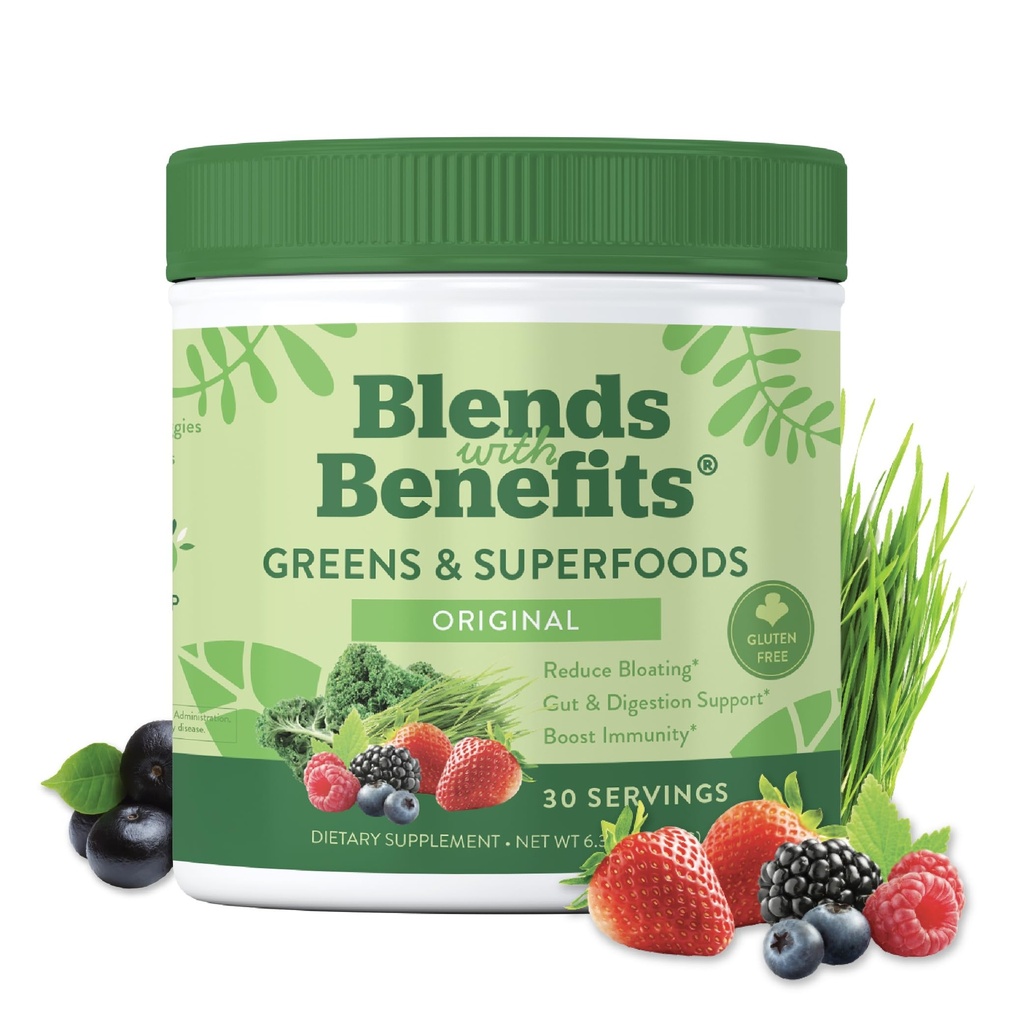 360 Nutrition Super Greens Pulver mit Probiotics & Digestive Enzyme, Zucker & Glutenfrei, Pflanzenbasierte Superfood für Gut Health, Immunität - 6.35 Unze