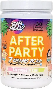 Gym Molly After Party Vegan BCAA Pulver, Elektrolyt-Pulver, BCAA Aminosäuren nach Post Workout Erholungsgetränk, Zero Carbs, Zero Sugar, 35 Kalorien Koffeinfrei (Strawberry Kiwi)