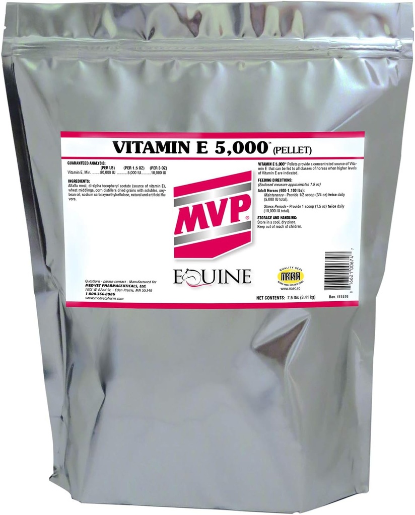 Vitamin E 5.000 (7.5lb) Pelleted Vitamin E für Pferde...